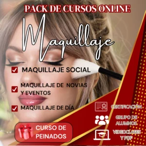 Combo 3 de cursos de Maquillaje + Curso de peinados de regalo