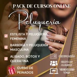 Combo 3 Cursos de Peluquería + Curso de Peinados